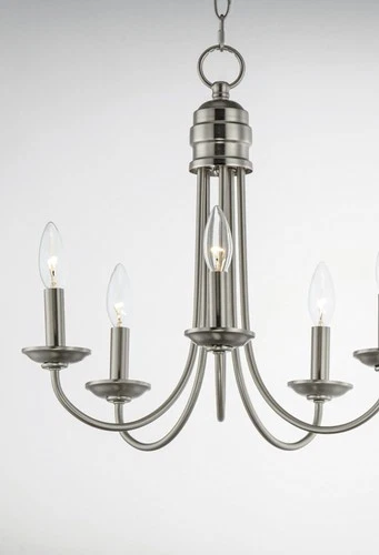 Maxim 10345 Logan 5 Light 21"W Taper Candle Chandelier - Nickel - Picture 4 of 9
