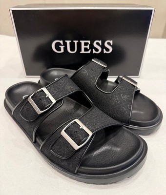 GUESS Black Men’s Logo Thong Sandals with Metal Accent GUESS Men main image 4