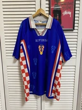 Vintage Croatia HNS Riviera National Team Football Shirt Soccer Jersey Rare 90s