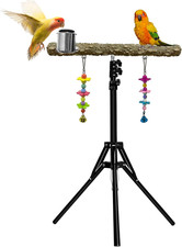 16-63 Inch Height Adjustable Bird Perch Pepper Wood Parrot Training Perch Stand