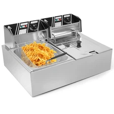 5000W 12 L Electric Deep Fryer Portable Dual Tank Basket Commercial Restaurant