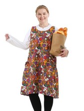 Plus Size Aprons Women Pockets Cotton Linen Baking Kitchen Cooking Smock