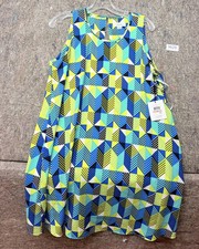 CALVIN KLEIN blue neon green SHEATH career dress -sz 12 New $129