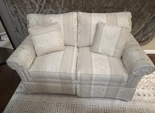 Vintage Ethan Allen Rolled Arm Loveseat. Classic Traditional Style.