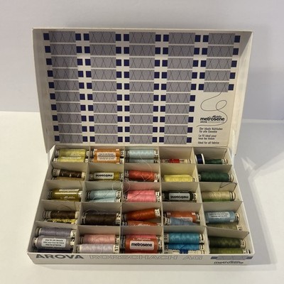 Mettler Metrosene Arva Rorschach AG Box Sewing Thread Multicolor Old Numbers