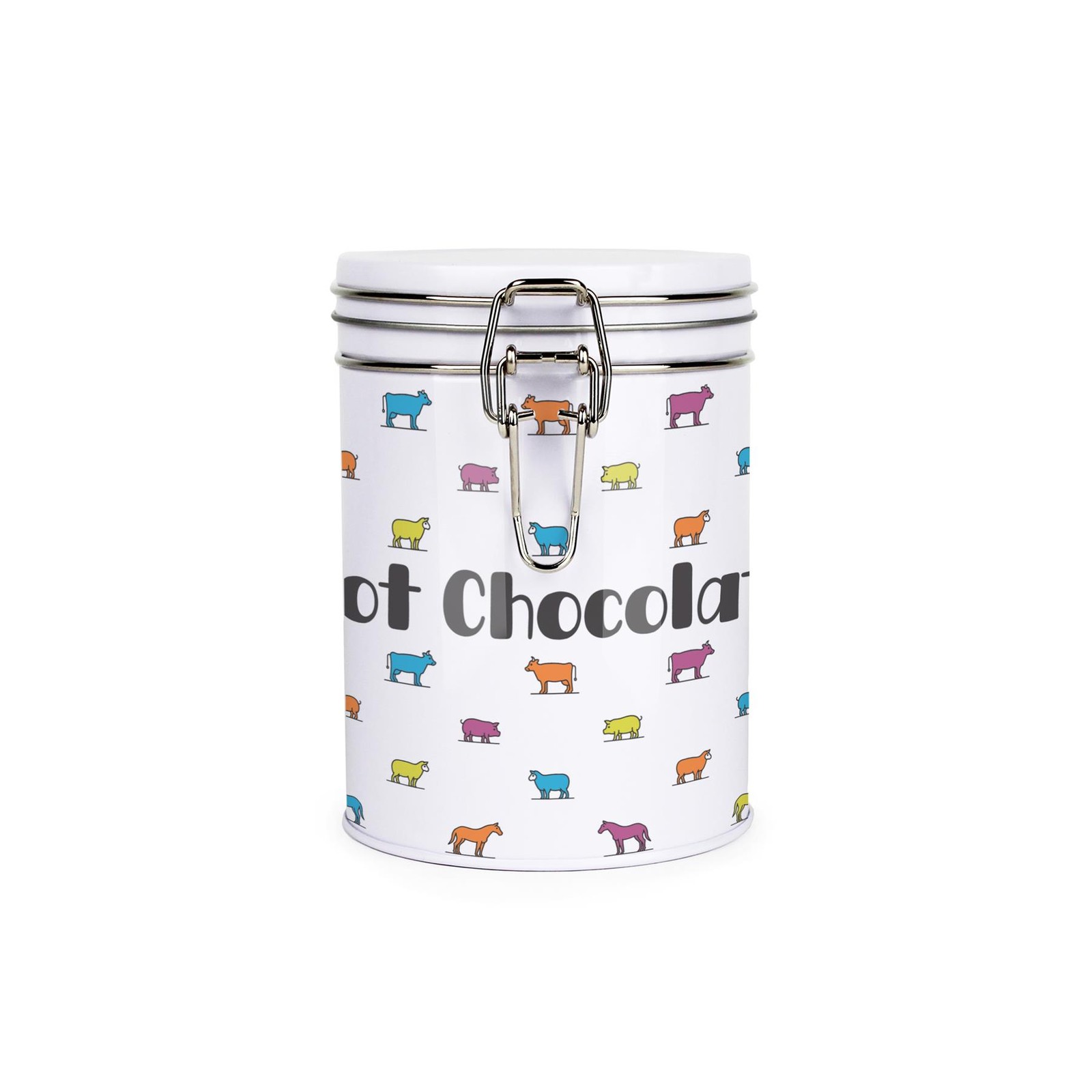 Purely Home Animal Farm Hot Drinks Canister - Hot Chocolate Storage Gift Tin