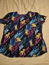 Disney Women's L Polyester Simba Scrub Top EUC