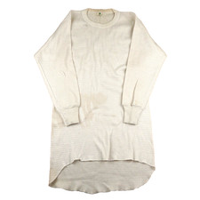 Vintage Hanes Thermal Shirt Large 70s Waffle Knit Long Johns White Distress Punk