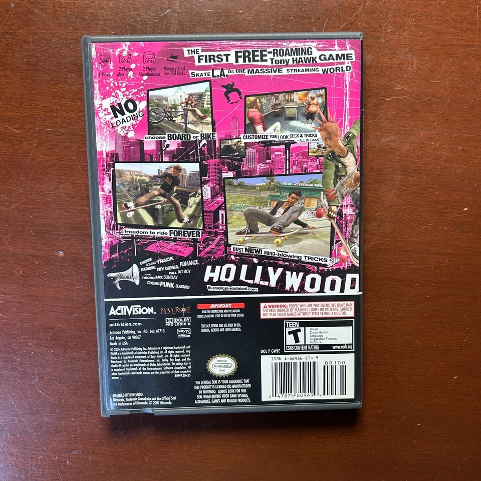 Tony Hawk's American Wasteland Nintendo GameCube Complete Manual Insert Black - Image 2 of 4