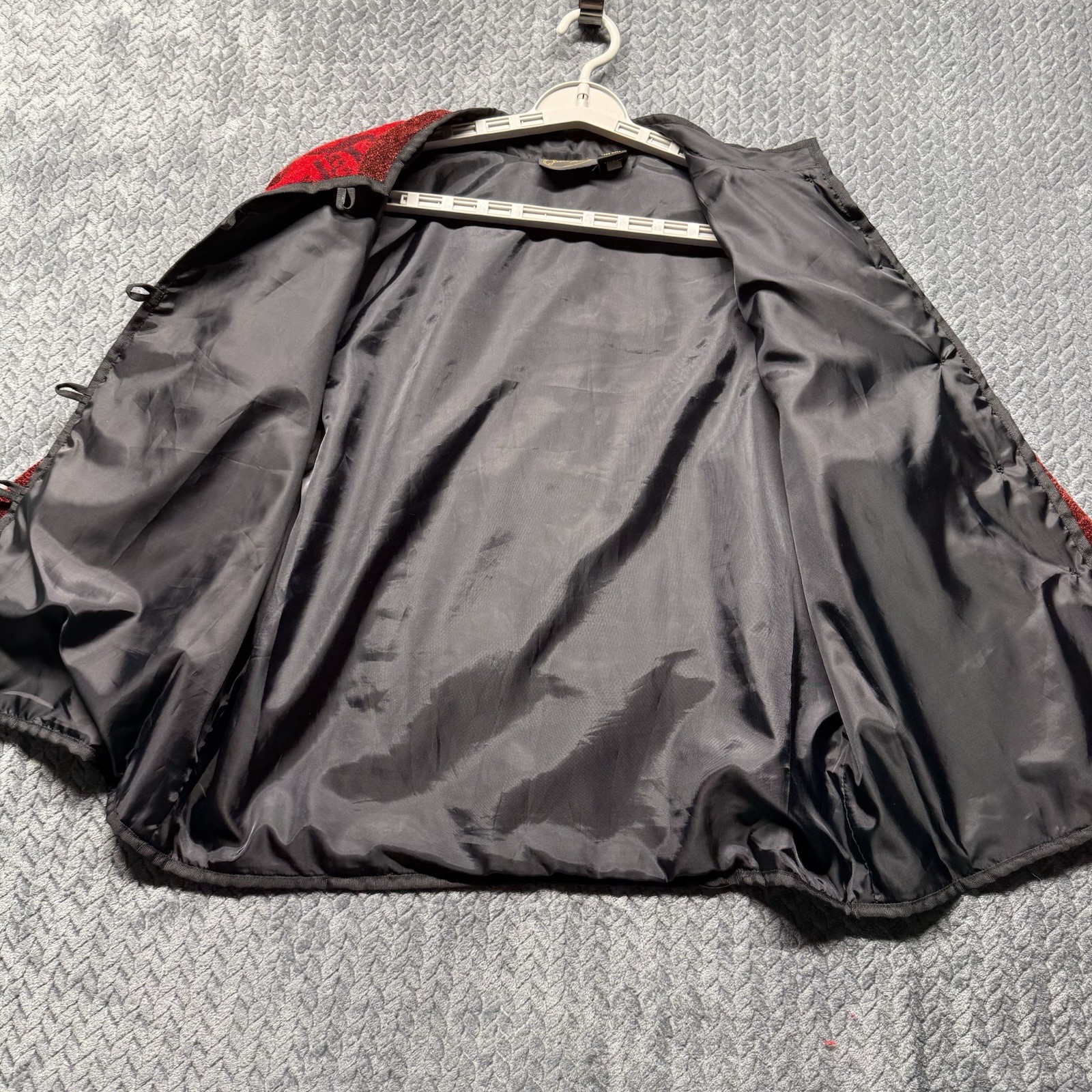 Julia Kim Patchwork Chenille Jacket M Red Tapestr… - image 7