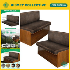 Stretchable Leather-Like RV Dinette Cushion Covers, Washable Slipcovers for Camp