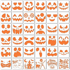 36 Pcs Halloween Stencils, 6 Inch Reusable Pumpkin Carving Stencils