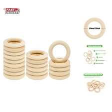 20PCS Natural Wood Rings for Crafts, Macrame Rings for DIY, Wooden Rings With...