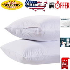 Luxurious King Pillow Covers 2-Pack - 200 Thread Count Ultra-Soft Zipper Shams