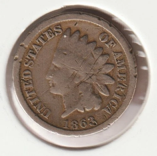 US Rare Old West 1863 Indian Head Penny Coin Collection Civil War Shield Cent o3