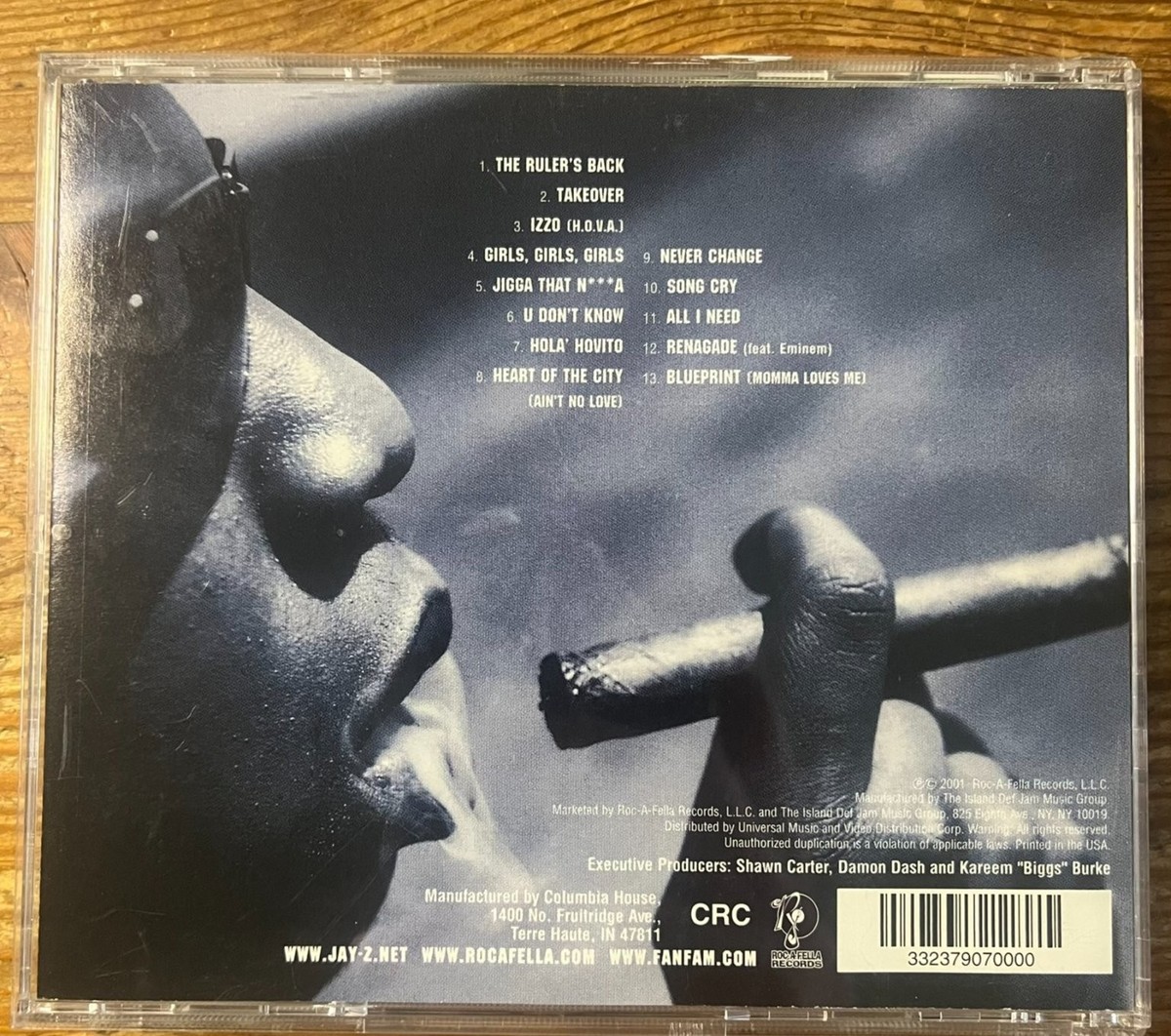 JAY-Z The Blueprint CD 2001 Roc-A-Fella Records Hip Hop Rap Hova