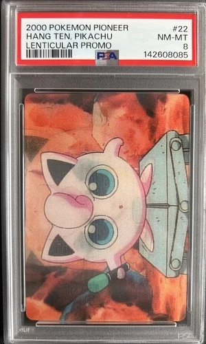 2000 Pokemon Pioneer Hang Ten Pikachu Lenticular #22 - PSA 8