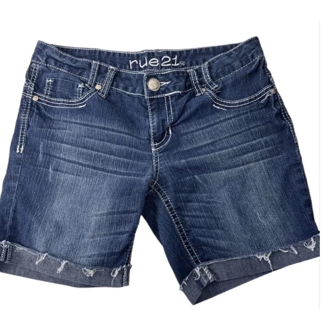 Short En Jean Découpé Fille Rue 21 – Taille 7/8, Motif Floral, Neuf Avec étiquette