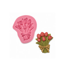 Tulip Flower Bouquet Flower Floral Fondant Clay Resin Silicone Mold - 2.50" x 2"