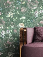 Newroom Vliestapete GrüN Blumen Rosen Romantisch Floral Schlafzimmer Wohnzimmer
