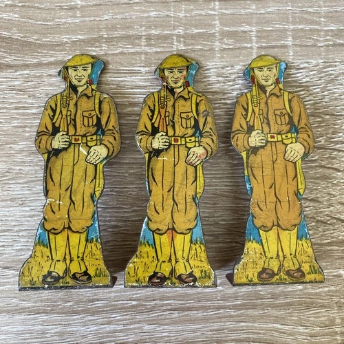 Three - Vintage 1930’s Marx Tin Litho 3” Toy Soldier-Infantry Private #5