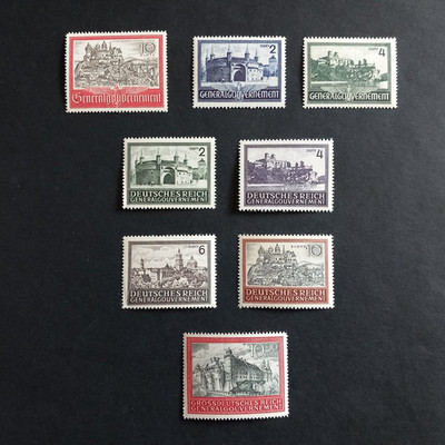 DEUTSCHLAND OCC. POLEN 1941/44 ANSICHTEN - NR. 8 UNBESCHÄDIGTE WERTE POSTFRISCH **