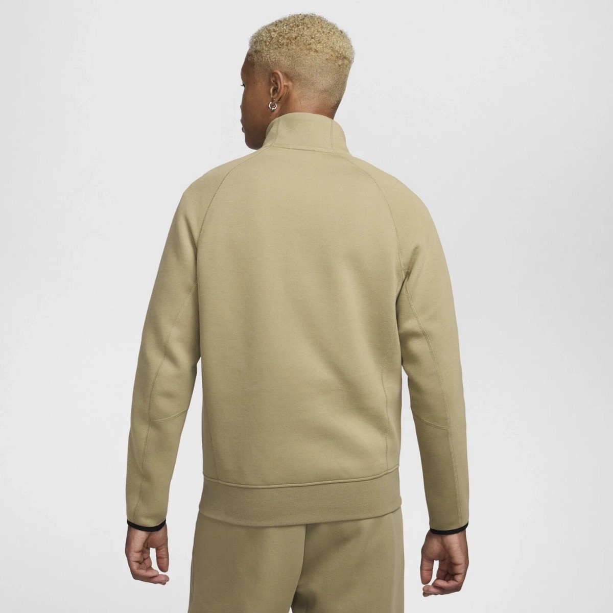 Nike FB7998-276 Sportswear Tech Fleece Beige 1/2 Zip Up Sweatshirt