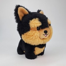 Aurora World Black Tan Yorkie Puppy Dog Plush Stuffed Animal 7 Inch Small Toy