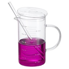 500ml Glass Measuring Cup Borosilicate Glass with Glass-Lid,White Printed Scale