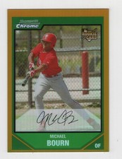 2007 BOWMAN CHROME GOLD REFRACTOR 16/50 MICHAEL BOURN PHILADELPHIA PHILLIES #218
