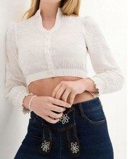 %%%  3* Gr. 52 BPC Dirndlbluse 100% WEICHE Baumwolle SOFT Dirndl- Bluse weiß NEU