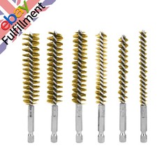 6x Hex Shank Brass Bore Cleaning Wire Brushes 8/10/12/15/17/19mm For Power Drill