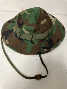 TRU-SPEC Boonie Cap Woodland Camo Hat Sun Hot Weather Size 7 1/2 Type II