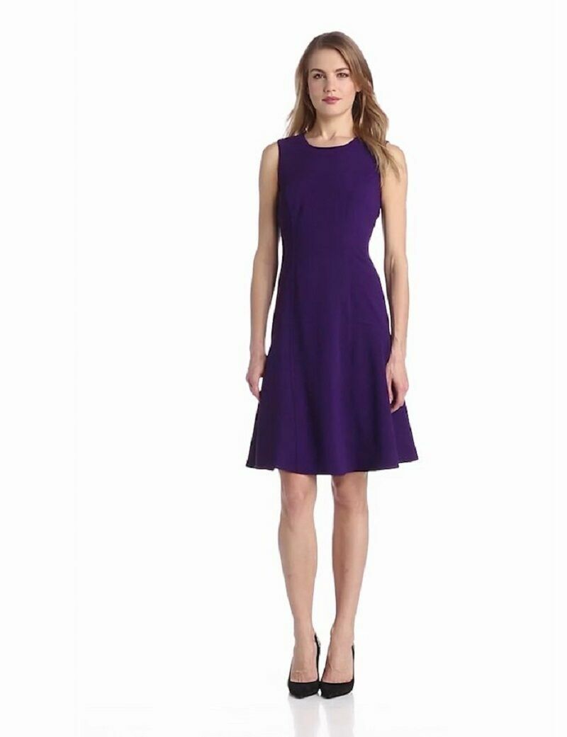 anne klein fit and flare dress Anne Klein Fit And Flare Midi Dress, 10 / Black