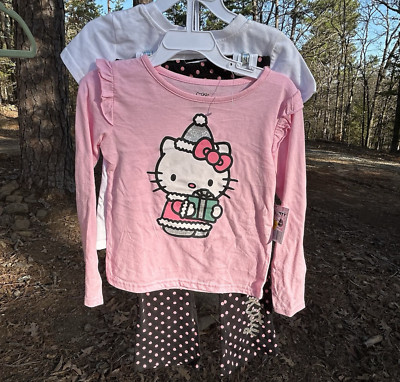 NEW Sanrio Hello Kitty 3 Piece Girls Outfit-Winter Holiday Christmas - Size 5/6