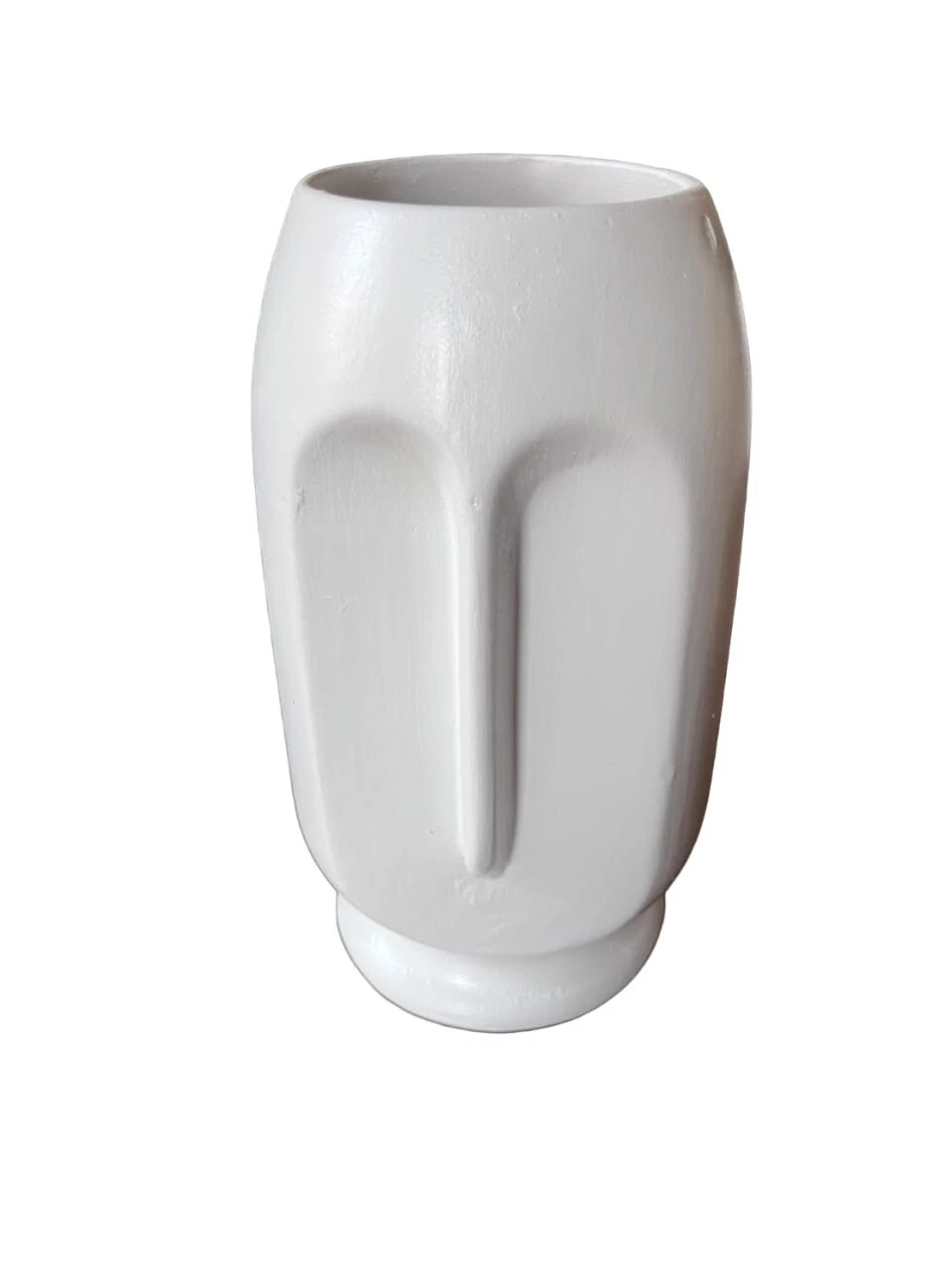 VIBHSA Beautiful Ceramic Abstract Face Matte Rough Centerpiece Vase For Decor