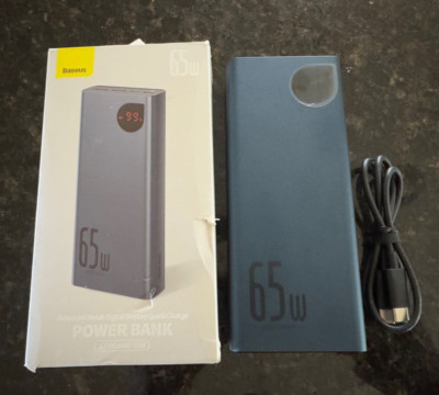 Baseus 65W Power Bank Backup Fast Portable Charger USB External Battery 20000mAh