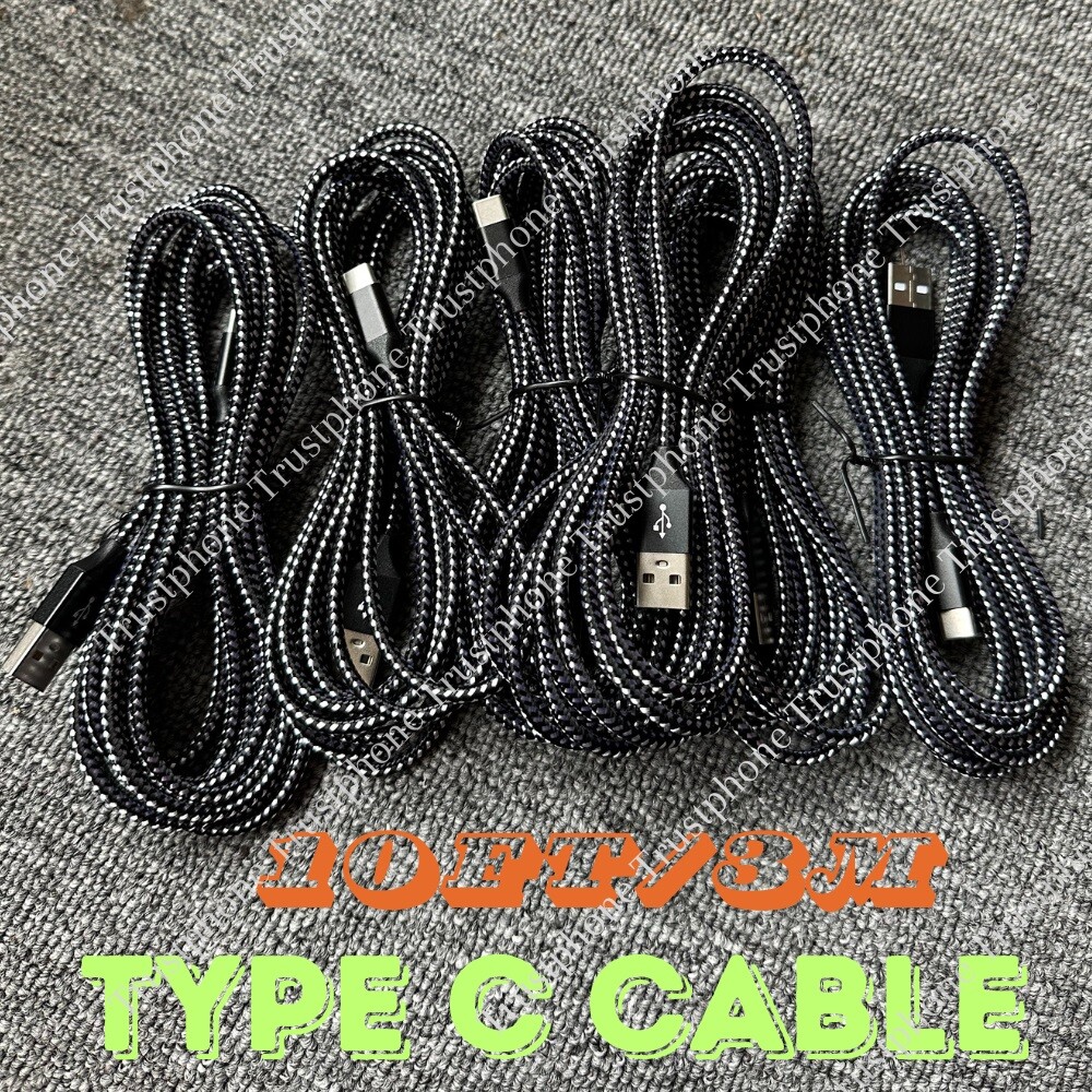 10ft USB-C Fast Charging Cable Bulk Lot for Samsung S8 S9 S10