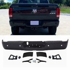 Black Rear Step Bumper W Sensor Hole For Dodge Ram 09-18 1500 10-12 2500 3500