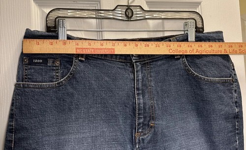 IZOD Jeans Womens 16 High Rise Stretch Straight Leg 5-Pocket Med Wash Blue Denim - Picture 6 of 10