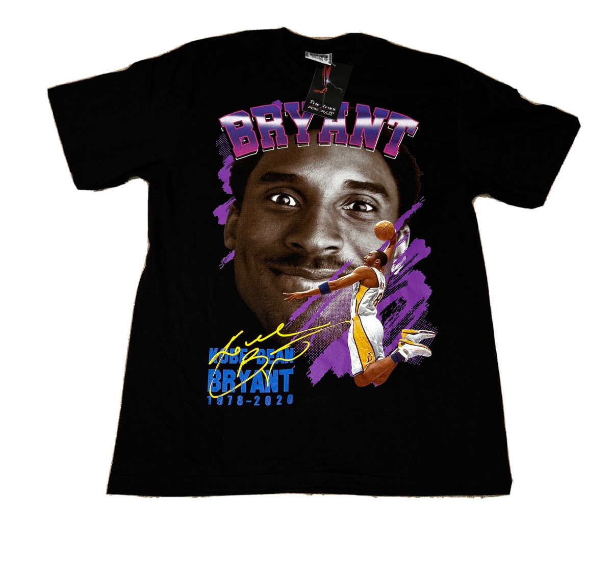 NEW The Roxx Kobe Bean Bryant Rap Tee Single Stitch Black NBA Hip