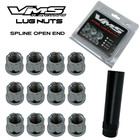 20 VMS Racing 14X1.5 Wheels Chrome Spline Open End Race Lug Nuts Forged Steel