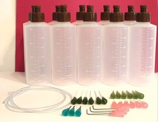 Multipurpose 4 oz Squeezable Bottles W/Attachable Twist On Tips - Set of 10