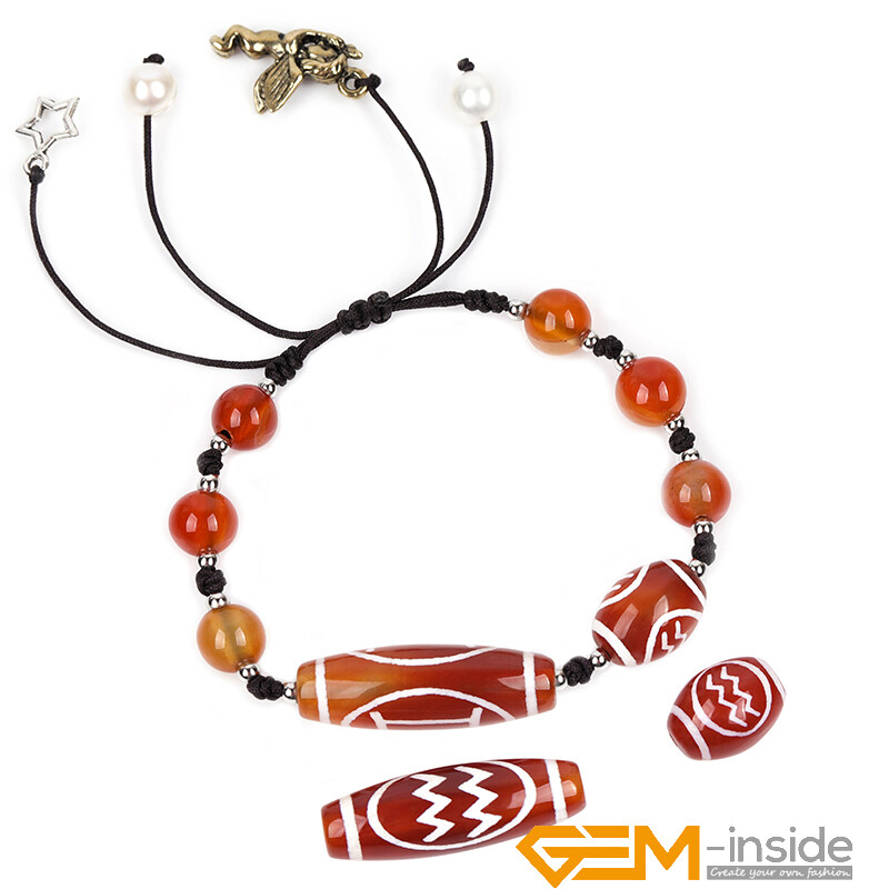Natural Red Agate Constellation Zodiac Sign Charm Couples Bracelet
