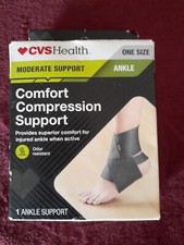 CVS Health Ankle Moderate Support Comfort Compression Support One Size