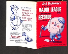 1961 JACK BRICKHOUSE'S LATEST MAJOR LEAGUE BASEBALL RECORDS, EXCELLENT CONDITION