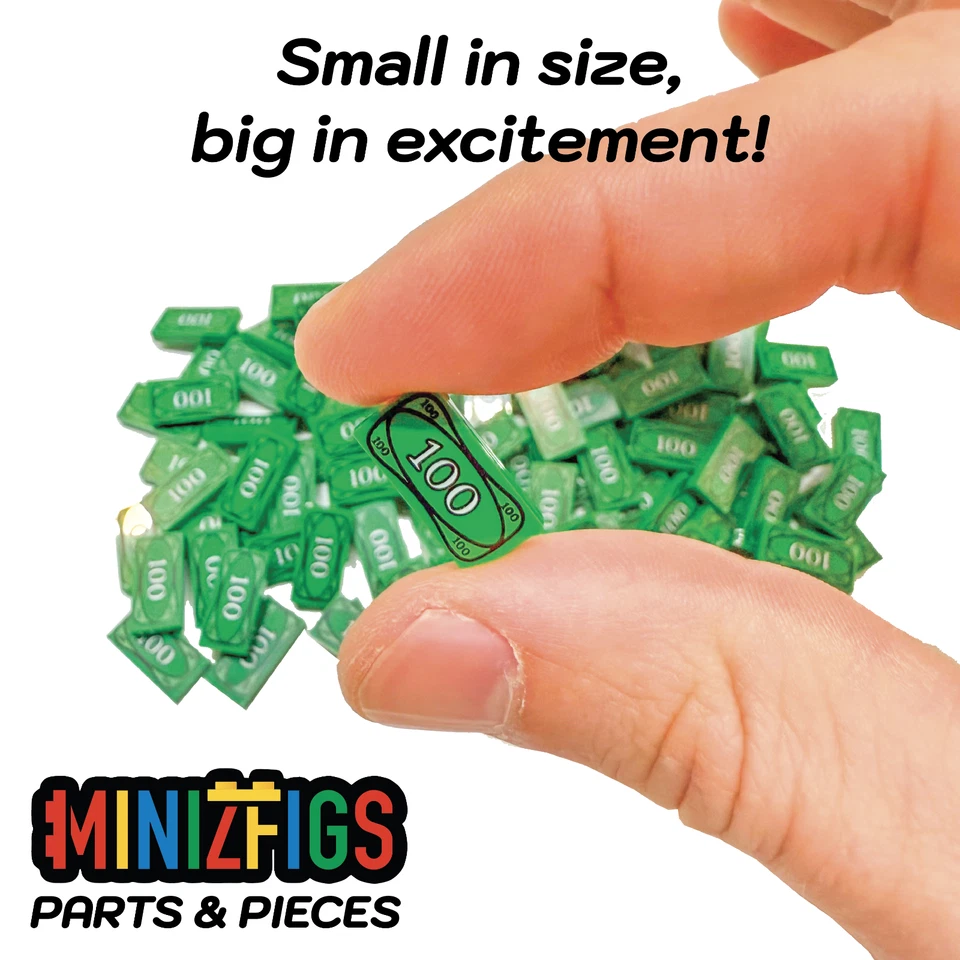 100 PCS 1x2 Money Tiles Bulk Building Toy Great for Lego Minifigures Accessories - Image 3 of 4