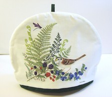 Alice's Cottage Cotton Tea Cozy Bird Dragonfly Berries Ferns Fruit Forest Bird