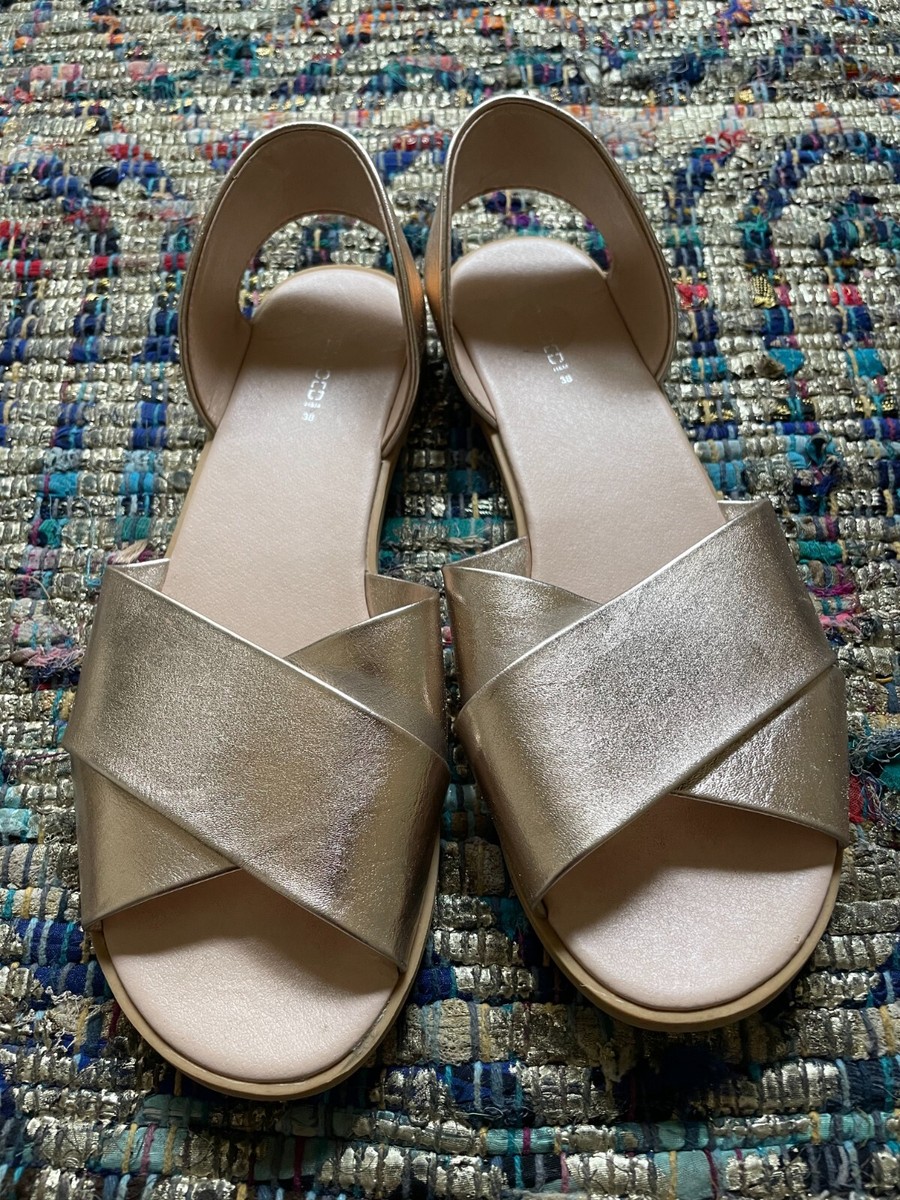 H&M gold flat sandals UK5 UK