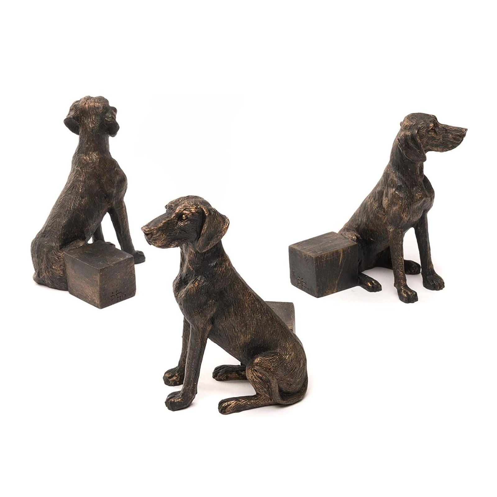 Potty Feet Weimaraner Dog Themed Plant Pot Feet - Bronze Color - Set of 3 - Image 2